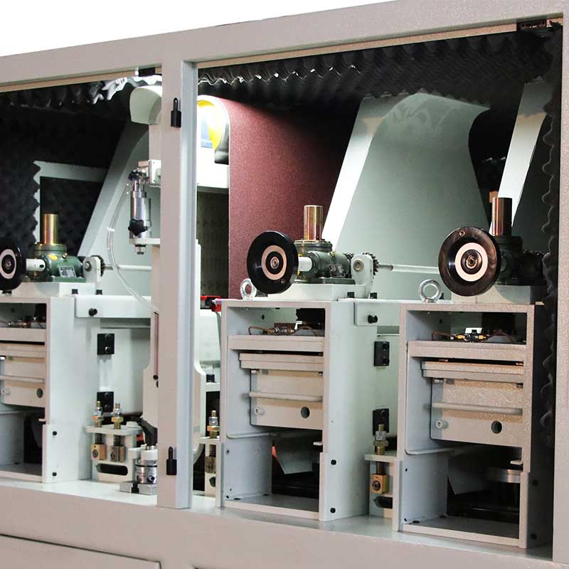 SG1030-2D+JS+D simple and robust de-slagging, edge rounding, and surface sanding multi-work station machine