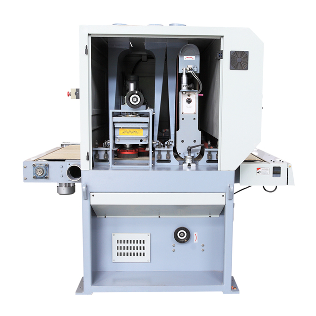 Surface sanding, finishing, deburring, and edge rounding machine